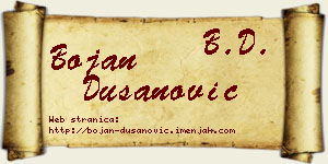 Bojan Dušanović vizit kartica